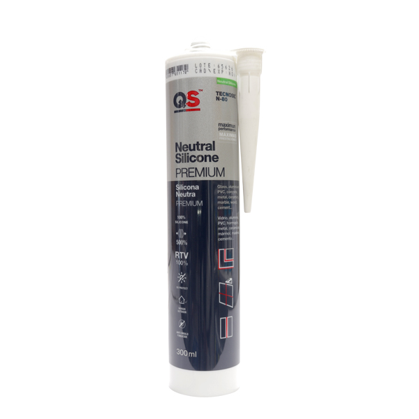 TECNOSIL N-80 Mastic Silicone pour menuiserie Aluminium et PVC 300ML GRIS-QS
