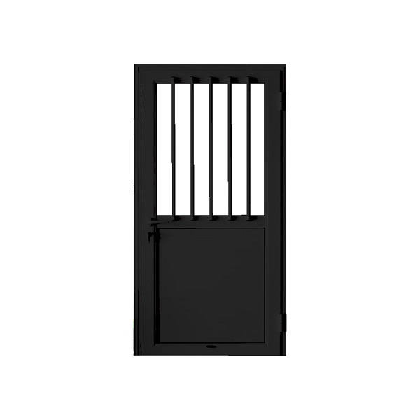 PORTE BARAUDEE ALUMINIUM 900 X 2175 NOIR DROITE