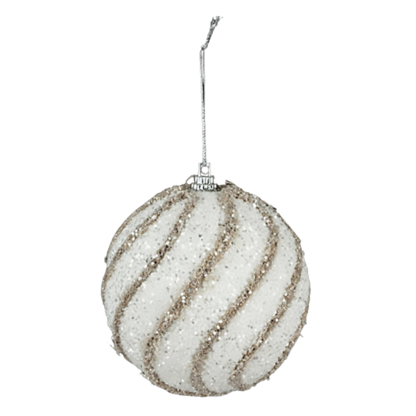BOULE DE NOEL FIL JUTE PAILL 8CM