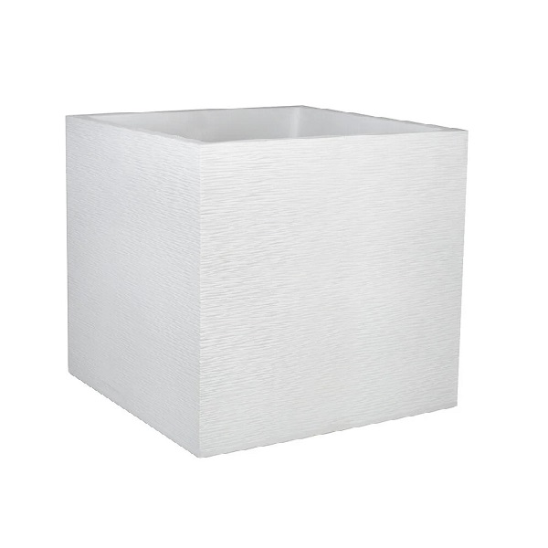 POT CARRE GRAPHIT- 50CM BLANC CERUSE