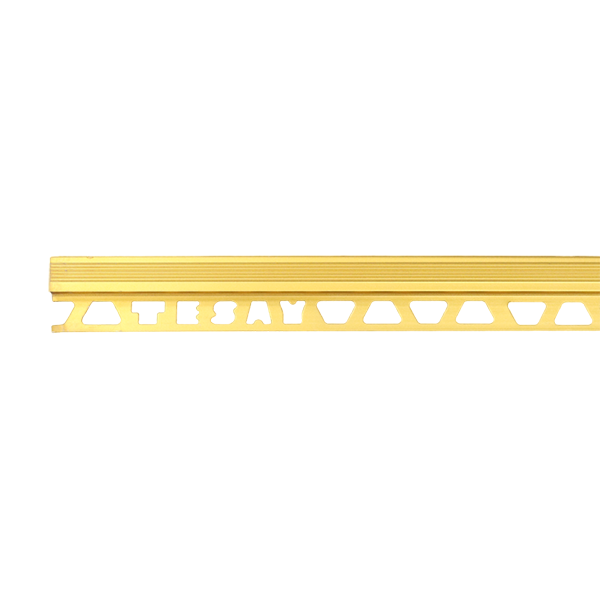 PROFILE DE NEZ D ESCALIER EN ALUMINIUM 10MM/2,50ML BARRE _ MAT GOLD
