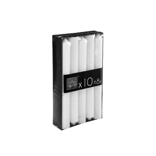 BOUGIE BTN BLANC 54G H20 X10