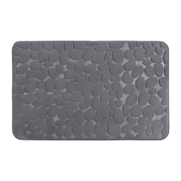 TAPIS DE BAIN MEMORY FOAM 50X80 PEBBLES GRIS