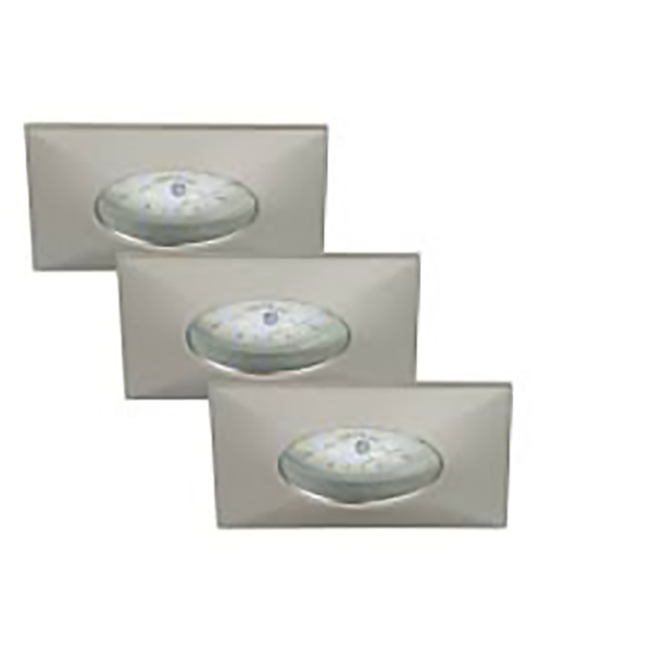 SET 3 SPOTS LED ENCASTRABLES 5W IP44 NICKEL MAT