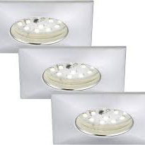 SPOTS ENCASTRABLES LED SET ATTACH PLASTIQUE COULEUR ALU INCL 3 X MODULE LED 5W400LM 3 000K