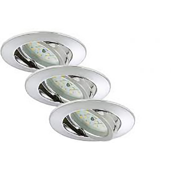 SET 3 SPOTS ENCAST ORIENT LEDMOD 5W IP23 CHROME ENCASTRABLES LED ORIENTABLESPOLYMERE