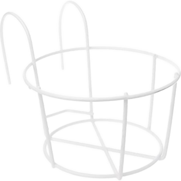 SUPPORT JARDINIERE FER ROND BLANC