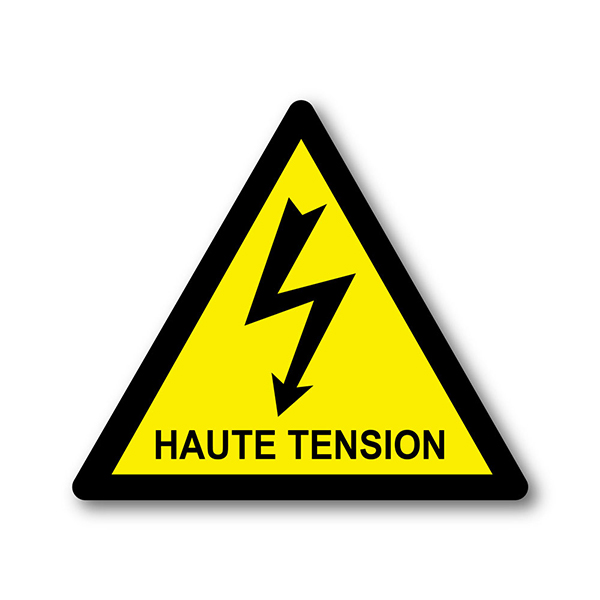 PLAQUE TRIANGULAIRE HAUTE TENSION 300X300MM