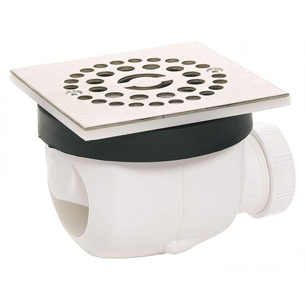 TWISTO BONDE DE DOUCHE GRILLE CARREE INOX SORTIE D40