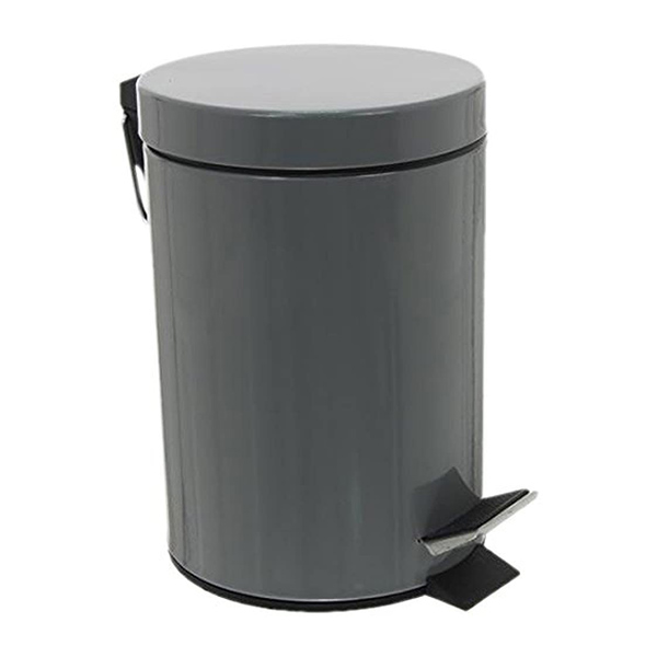 POUBELLE METAL 3L GRIS