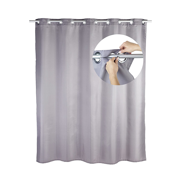 RIDEAU DE DOUCHE COMFORT FLEX 180X200 GRIS POLYESTER