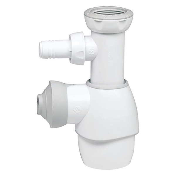 TOUT EN 1 SIPHON UNIVERSEL EVIER LAVABO BLANC AVEC PMAL