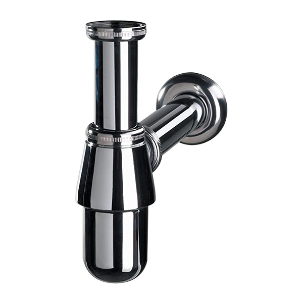 SL211 SIPHON LAVABO LAITON CHROME AVEC SORTIE MURALE