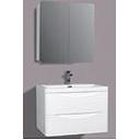 MEUBLE  SUSPENDU PAOLA 800*460*500  AVEC VASQUE  A ENCASTRER ET MIROIR 750*140*700 MM
