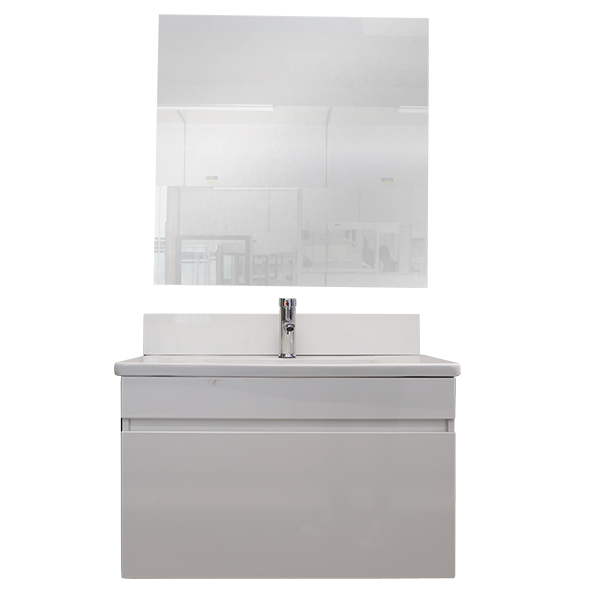 MEUBLE  SUSPENDU BLANC THIBAULT 800*460*500 AVEC VASQUE  MIROIR: 800*100*800 ET TABLETTE