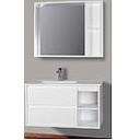 MEUBLE SDB SUSPENDU BLANC #VICONTE 900*460*500 AVEC VASQUE  ET MIROIR LED :900*120*700