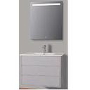 MEUBLE SDB SUSPENDU BLANC #QUENTIN 800*460*600 AVEC VASQUE  ET MIROIR LED :800*30*800