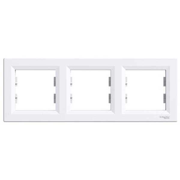 APPAREILLAGE ASFORA PLAQUE 3 POSTES HOR, BLANC