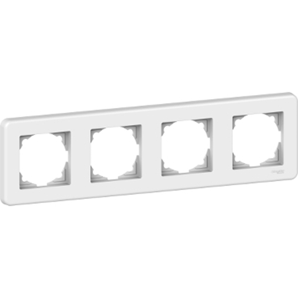 APPAREILLAGE LEONA PLAQUE 4 POSTES BLANC