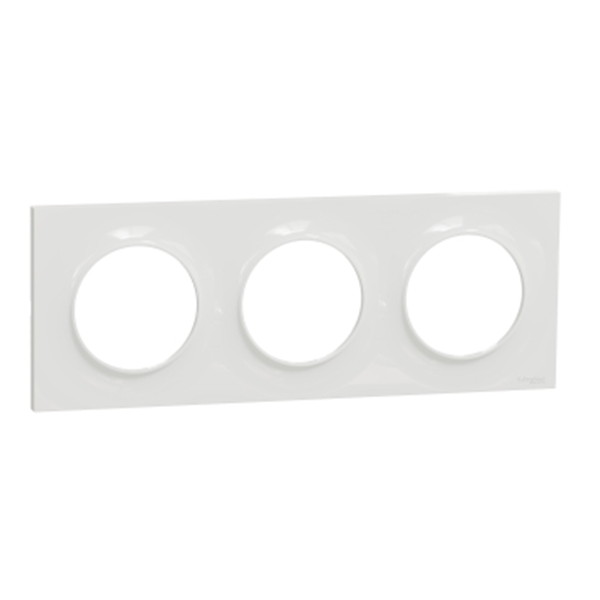 APPAREILLAGE ODACE PLAQUE 3 POSTES STYL BLANC