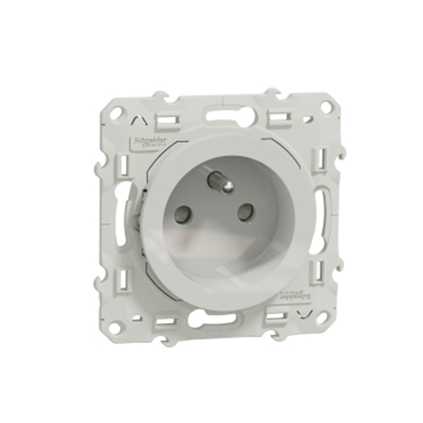APPAREILLAGE ODACE PRISE 2P+T FRANÇAISE CONNEXIONS AUTO BLANC GRIFFES