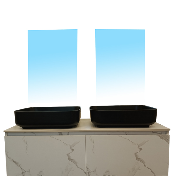 MEUBLE SALLE DE BAIN DOUBLE VASQUE 120 CM AVEC MIROIR LED (2PCS 50X80CM) T2120