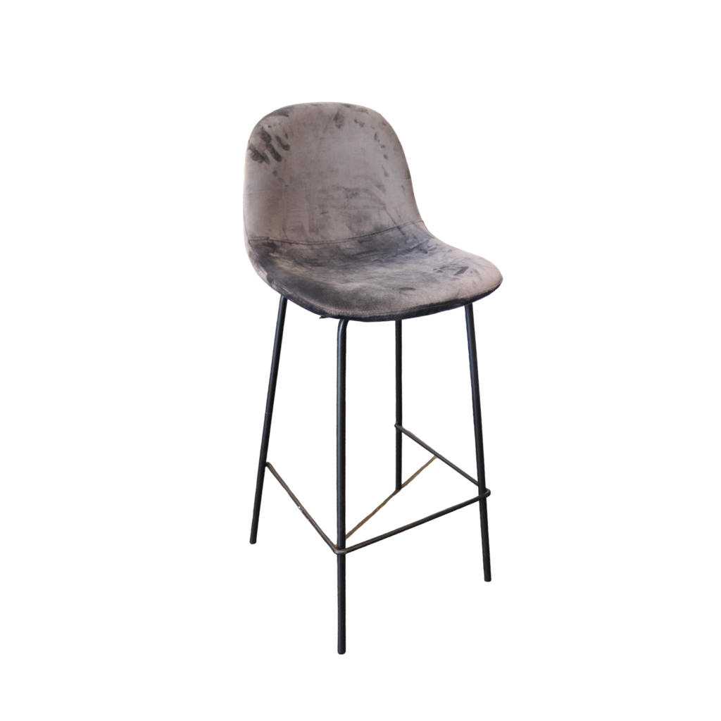 CHAISE HAUTE GRIS VELOURS