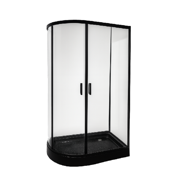 CABINE DE DOUCHE SIMPLE RECTANGLE NOIR 85x120x200 CM AVEC RECEVEUR  ET EGOUTTOIR