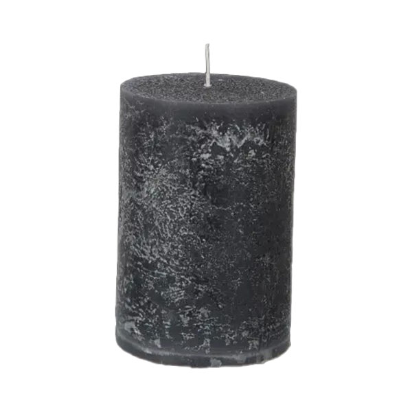 BOUGIE RND RUSTIC NOIR 6.8X14