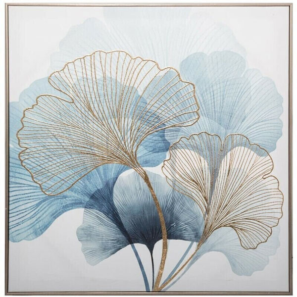TOILE IMP/CADRE GINKGO 58X58