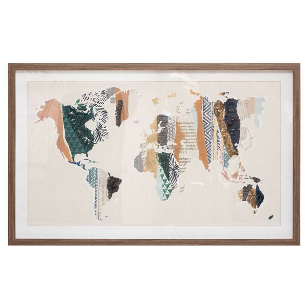 CADRE VERRE MONDE 80X50