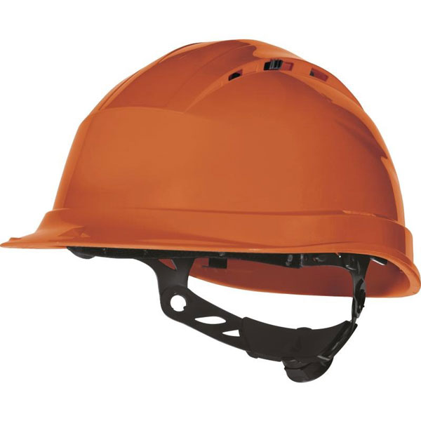 CASQUE DE CHANTIER VENTILE A SERRAGE ROTOR QUARTZUP4 ORANGE
