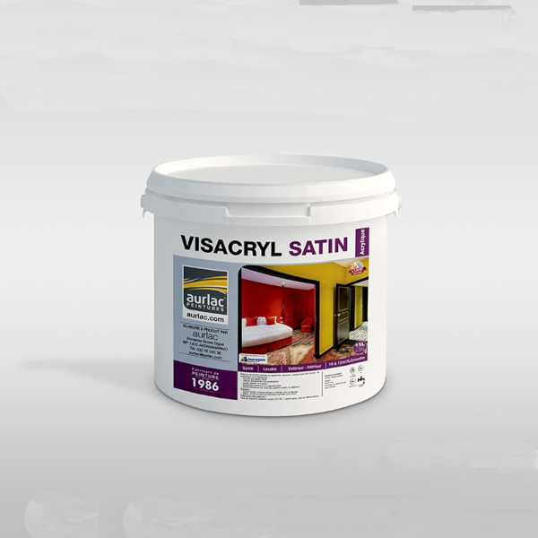 Visacryl satin blanc en bidon de 15litres