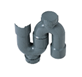 SIPHON PVC SORTIE VERTICALE /HORIZONTALE  D40  =SP5002 COURT