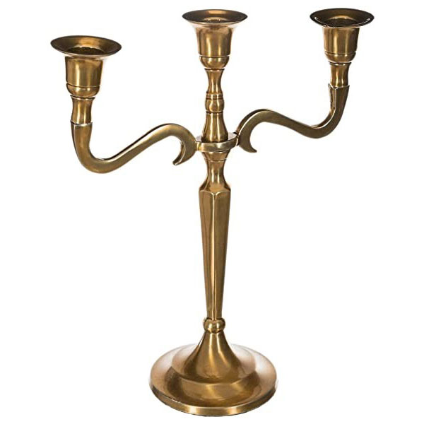 BOUGEOIR MET OR 3 TETES H27