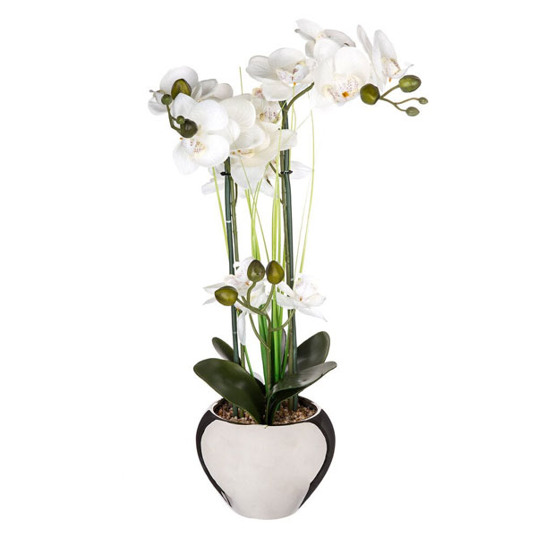 ORCHIDEE VASE CRMQ ARGENT H.53