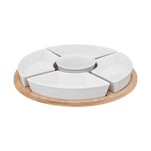 SET APERITIF BAMBOU WH ROND 6P
