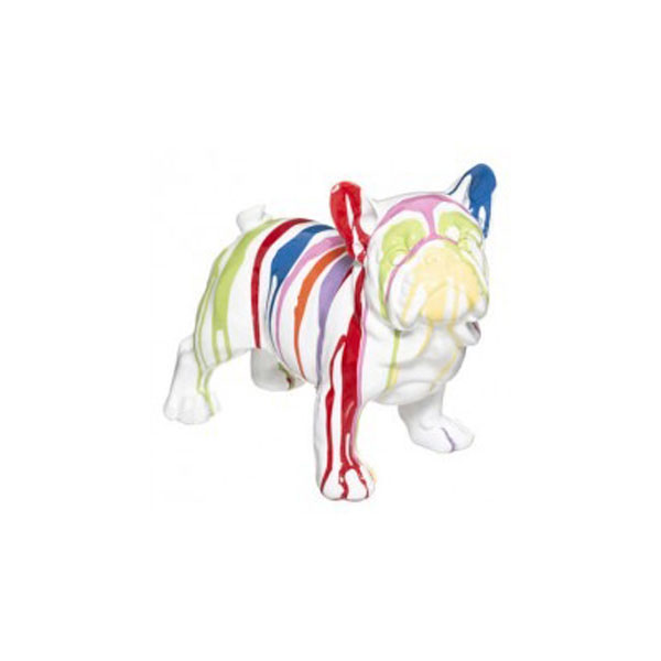 CHIEN RESINE TRASH 34X18X26 BL