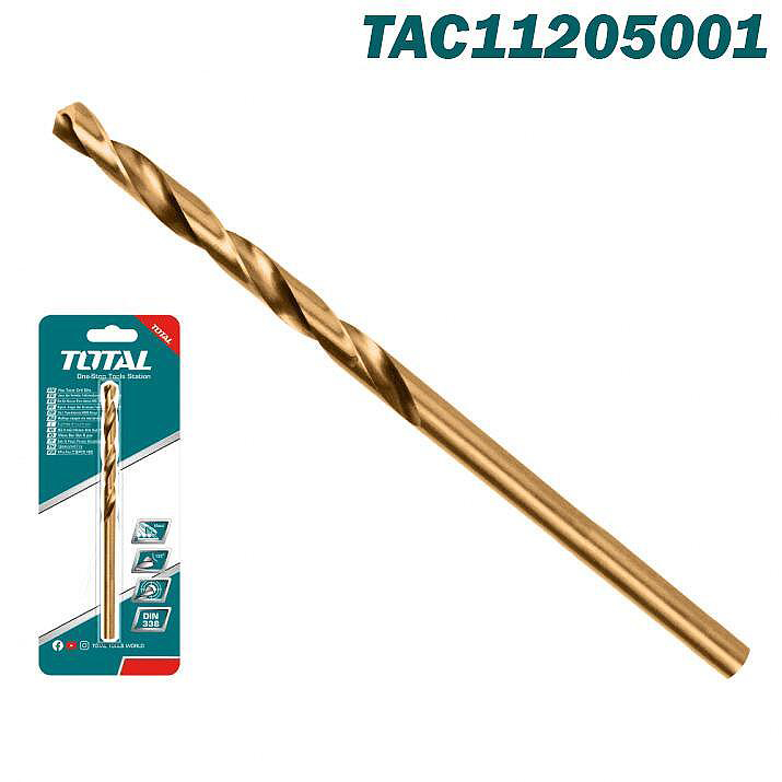 FORET HSS COBALT POUR METAL 5MM (BLISTER 1PC)