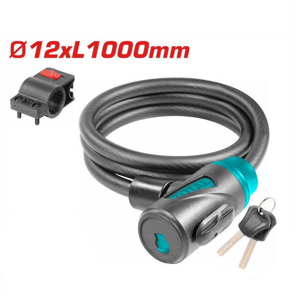 CABLE ANTIVOL VELO A CLE 12X1000MM