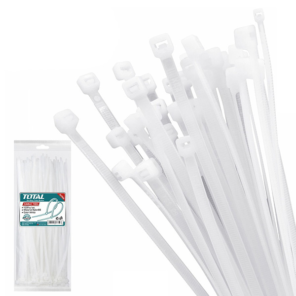 COLLIER DE SERRAGE NYLON BLANC 4.8X250MM (100PCS)