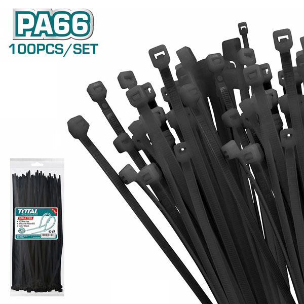COLLIER DE SERRAGE NYLON NOIR 4.8X300MM (100PCS)