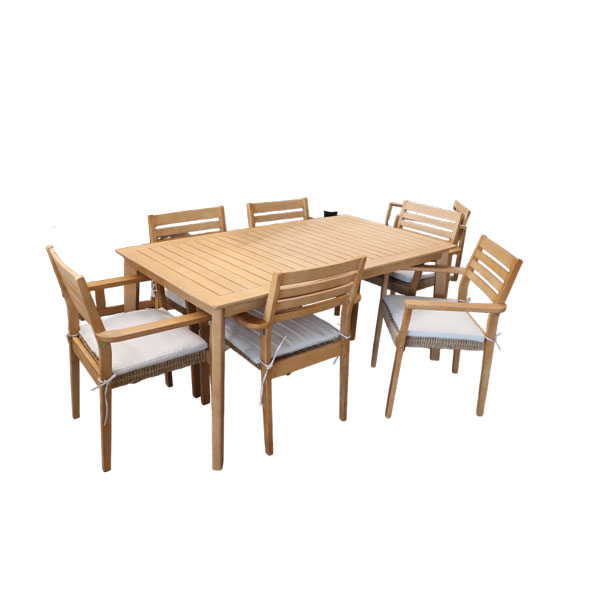 Journey table a manger 1700x900x750mm et chaise avec coussin de base