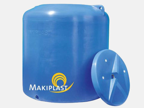 CITERNE VERTICALE 1000L ATLAS BLEU- VERT -NOIR DIAM:1,07m/HAUTEUR1,30m
