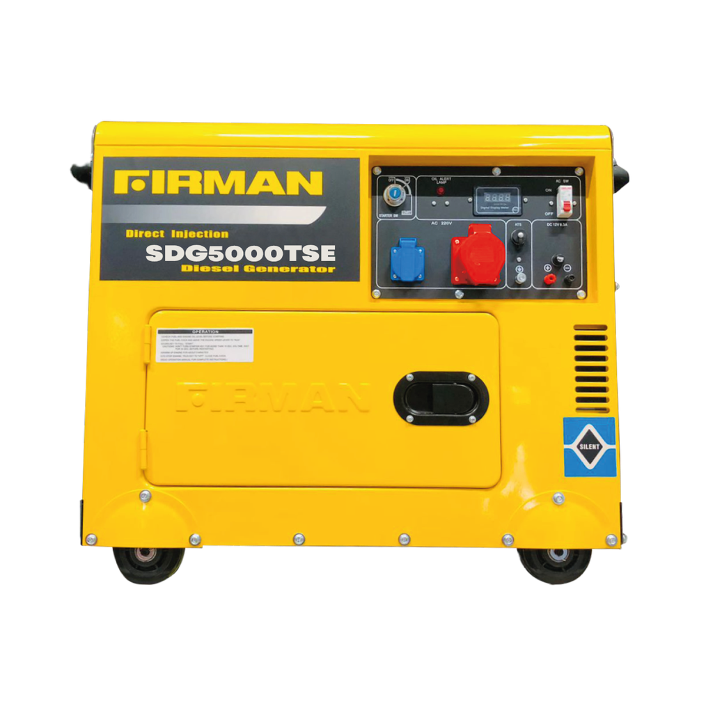 GROUPE ELECTROGENE 6,3KVA DIESEL 380V SILENCIEUX AVEC INVERSEUR AUTOMATIQUE - DEMARRAGE ELECTRIQUE