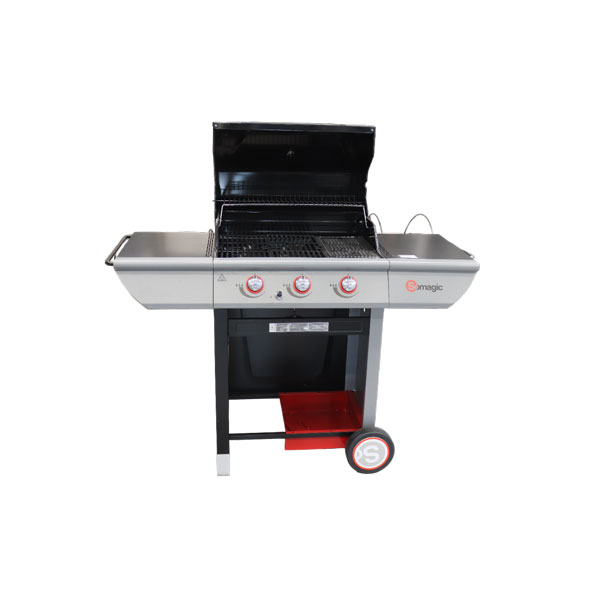 BARBECUE MANHATTAN 300S * couvercle de cuisson CUVE EN ACIER ÉMAILLÉ 64 X 44 CM PUISSANCE 10,5 KW - 3 BRÛLEURS 3 GRILLES EN ACIER ÉMAILLÉ