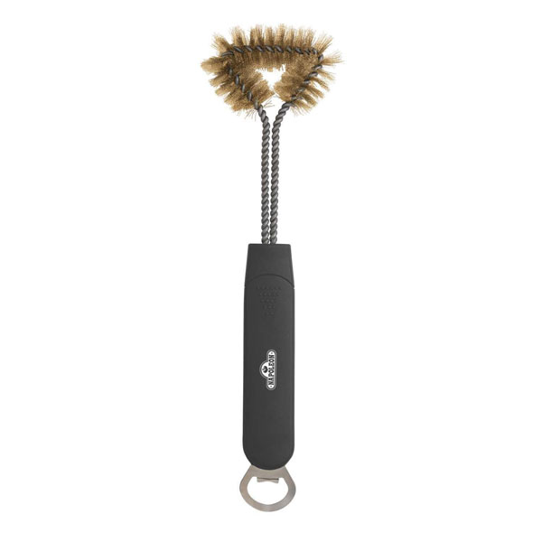 Brosse a gril a trois cotes avec ouvre bouteille