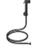 DOUCHETTE À MAIN SHUT-OFF T7 - NOIR  SUPPORT - TUYAU 1/2 » 125CM PVC NOIR - IZYAPI