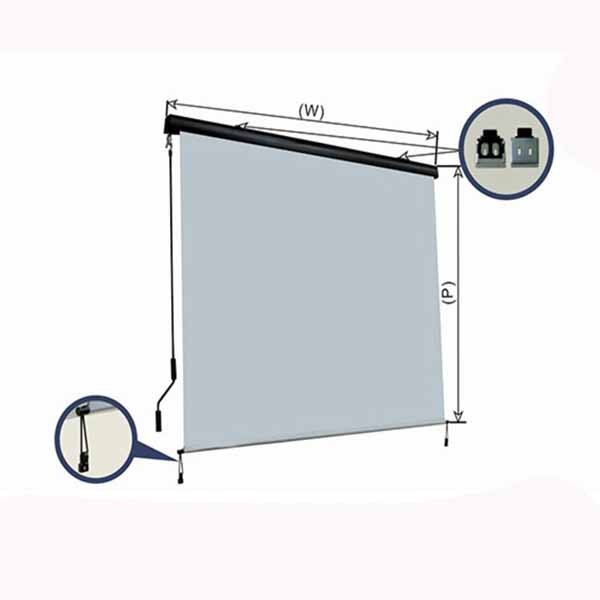 AUVENT 240*180CM GRIS CADRE BLANC RAL9010
