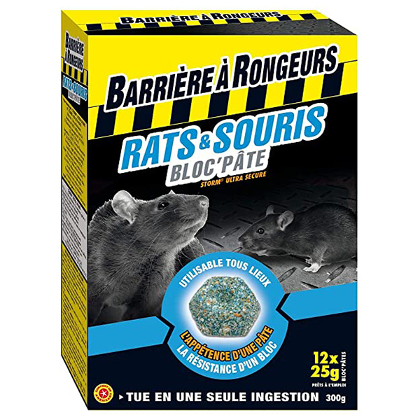 Anti Rats &amp; Souris Blocs-appât 15x20g - BAR (12/crtn)
